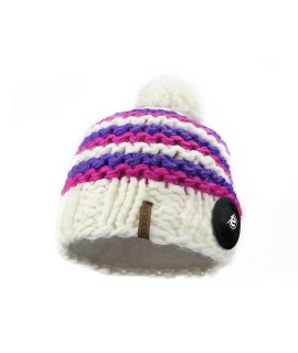 Striped Beanie white-purple-pink Striped Beanie white-purple-pink